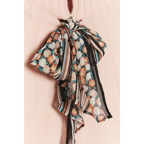 by Anthropologie Liora Tie-Back Sweater in Peach - sz Large - Picture 5 of 12